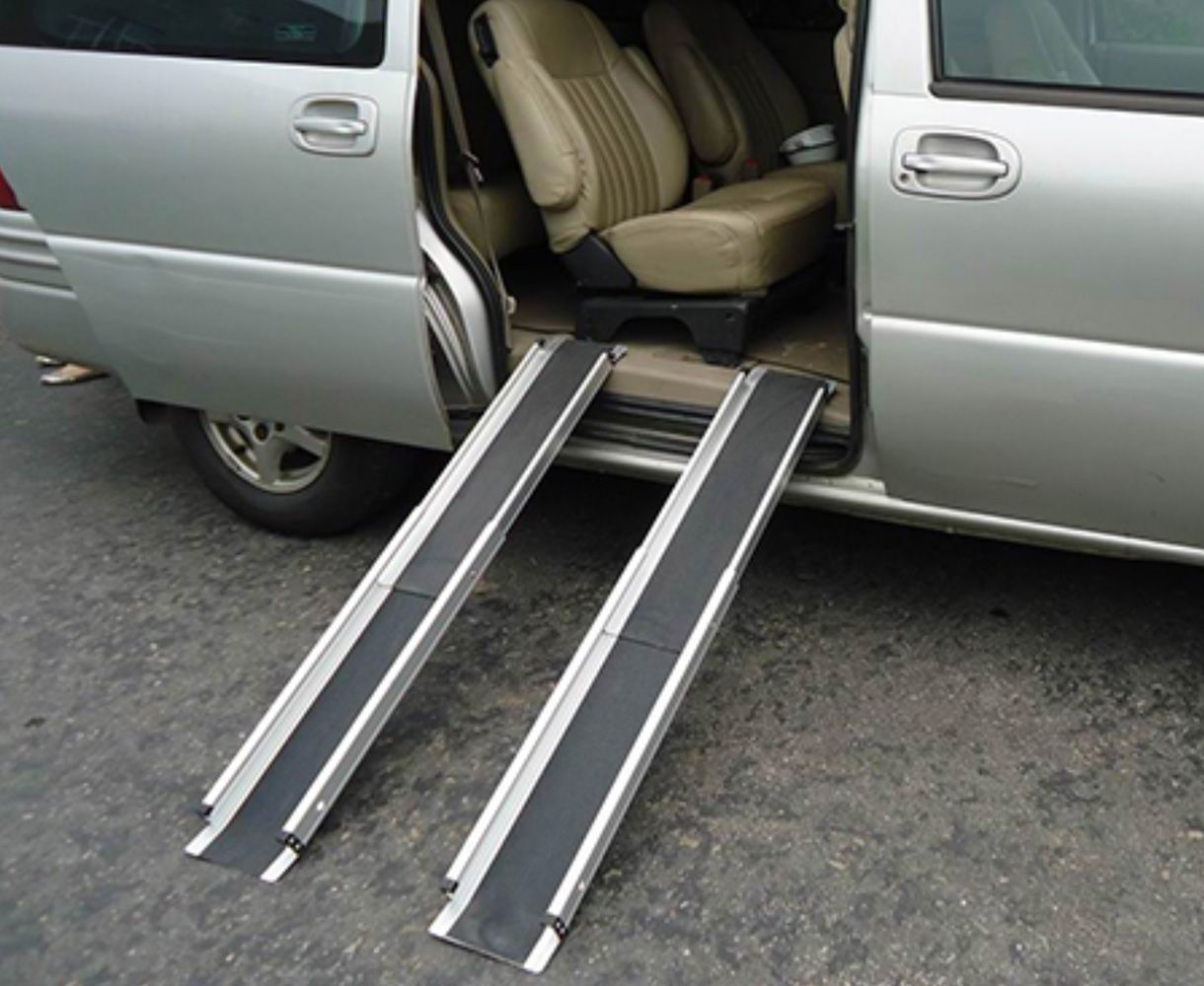 Tragbare Rollstuhlrampe Aus Aluminium – 91 Cm, Bis 272 Kg, Rutschfest & Faltbar
